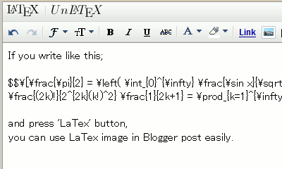 LaTeX for Blogger with Google Chart API